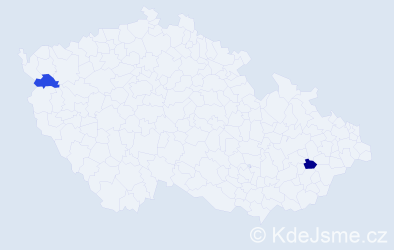 Jméno: 'Jona', počet výskytů 2 v celé ČR