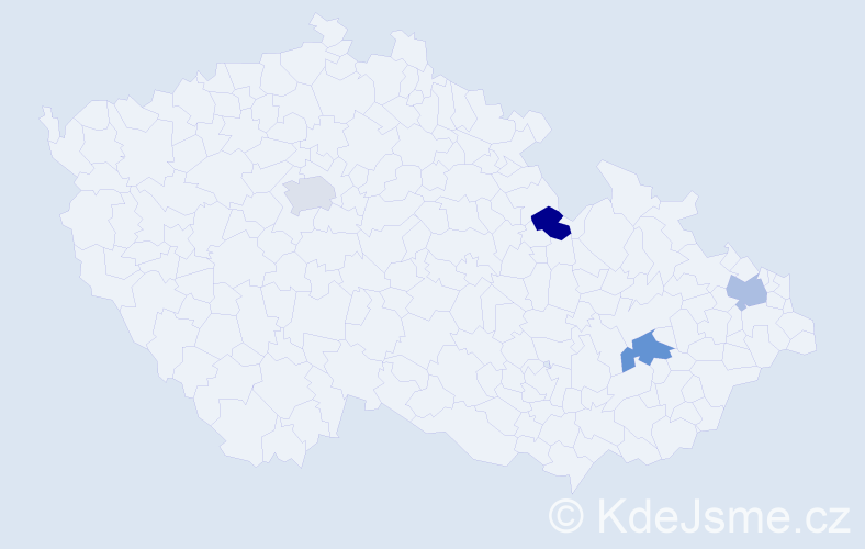 Jméno: 'Ondřej Daniel', počet výskytů 4 v celé ČR