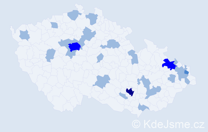 Jméno: 'Megan', počet výskytů 36 v celé ČR