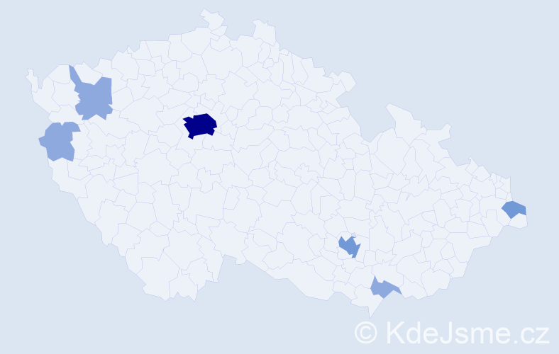 Jméno: 'Xenia', počet výskytů 13 v celé ČR