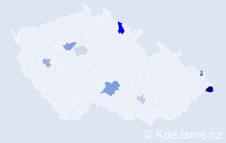 Jméno: 'Anna Magdaléna', počet výskytů 9 v celé ČR