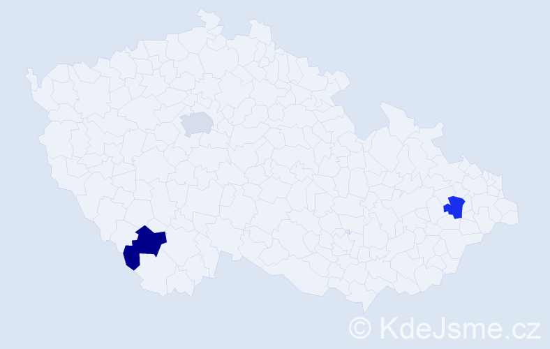 Jméno: 'Kaya', počet výskytů 3 v celé ČR