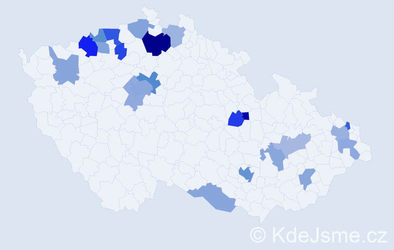 Jméno: 'Roger', počet výskytů 42 v celé ČR