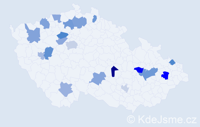 Jméno: 'Samuele', počet výskytů 23 v celé ČR