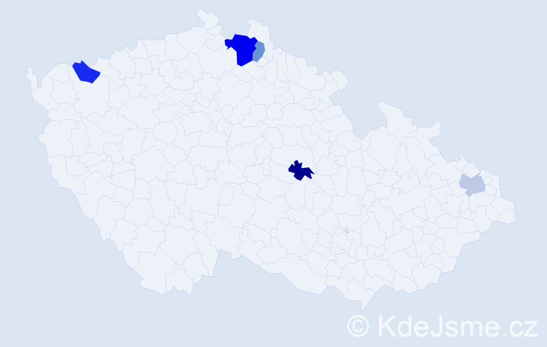 Jméno: 'Detlef', počet výskytů 8 v celé ČR