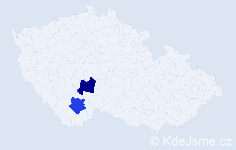 Jméno: 'Jeseňka', počet výskytů 2 v celé ČR