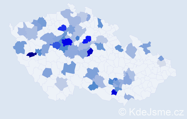 Jméno: 'Yevheniya', počet výskytů 125 v celé ČR