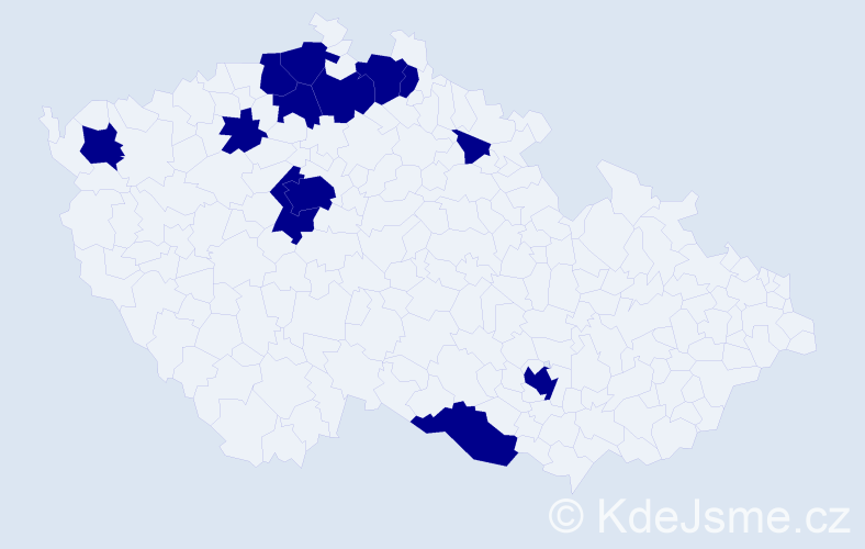 Jméno: 'Uta', počet výskytů 13 v celé ČR
