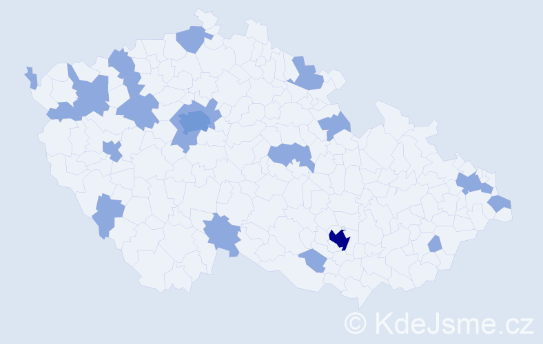 Jméno: 'Nadine', počet výskytů 32 v celé ČR