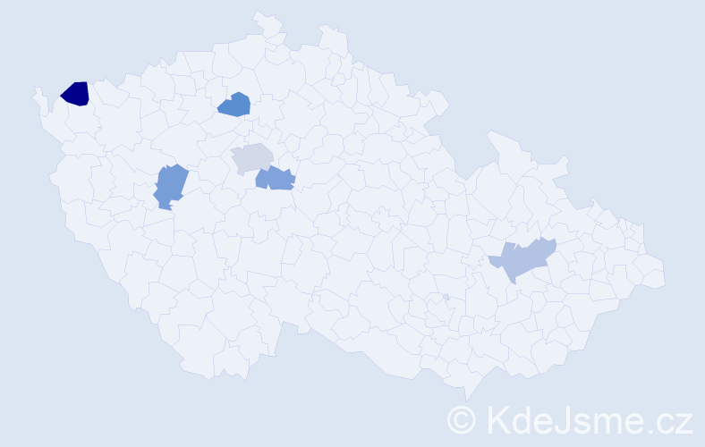 Jméno: 'Toman', počet výskytů 8 v celé ČR