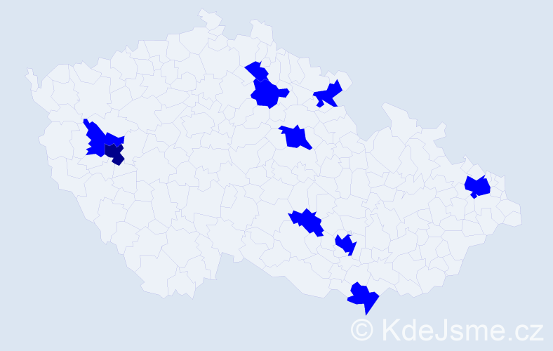 Jméno: 'Alena Anna', počet výskytů 11 v celé ČR