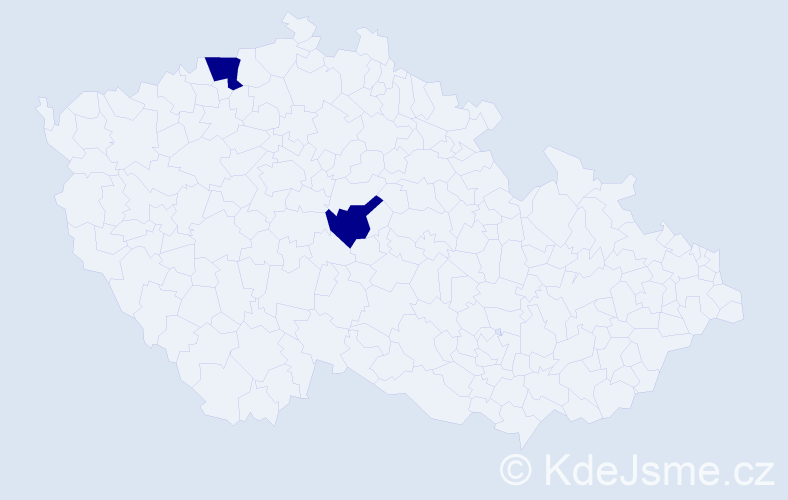 Jméno: 'Jan Sébastien', počet výskytů 2 v celé ČR