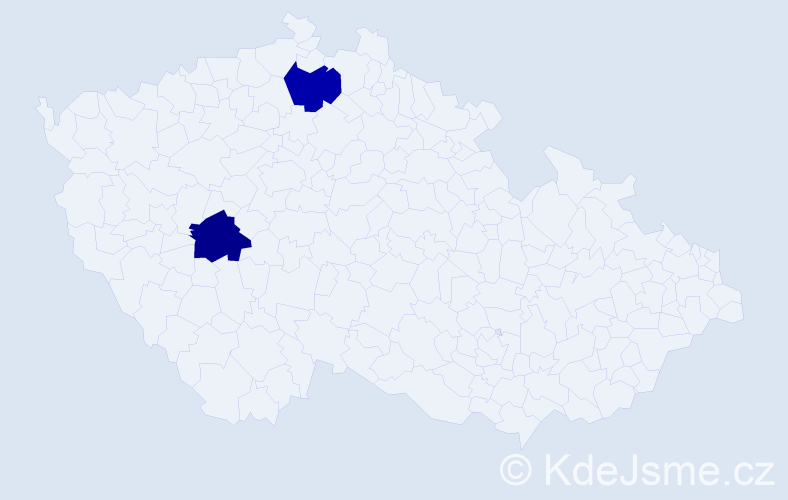 Jméno: 'Daniela Ema', počet výskytů 2 v celé ČR