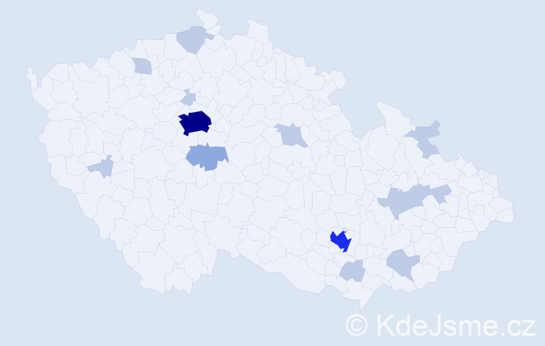 Jméno: 'Julien', počet výskytů 29 v celé ČR