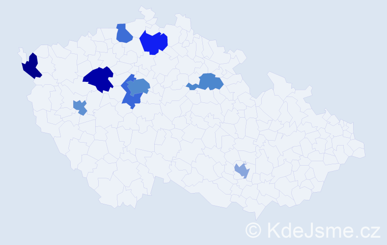 Jméno: 'Yauheniya', počet výskytů 14 v celé ČR