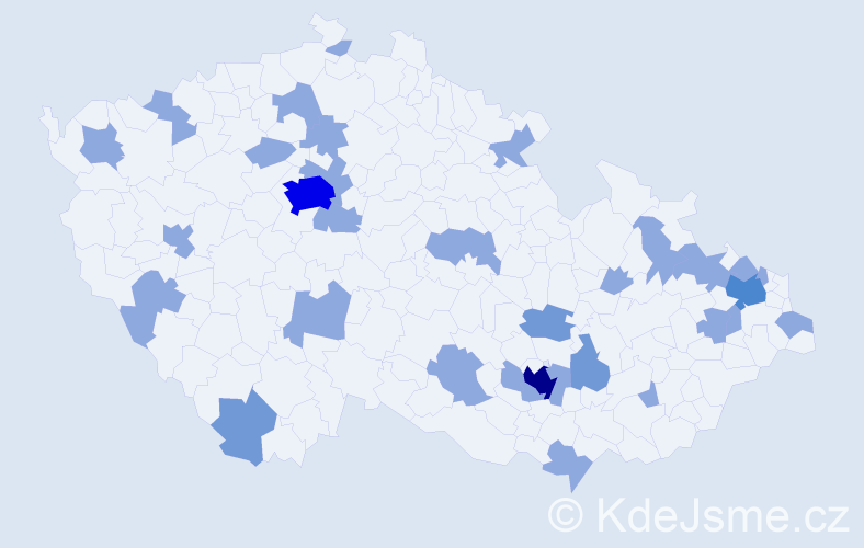 Jméno: 'Tristan', počet výskytů 46 v celé ČR