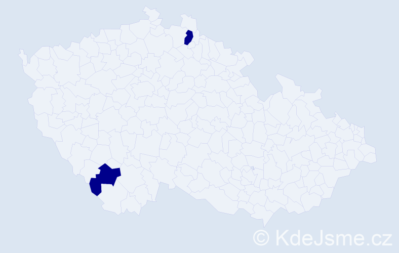 Jméno: 'Júsuf', počet výskytů 2 v celé ČR