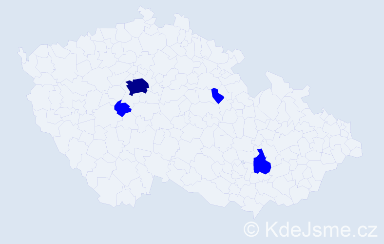 Jméno: 'Anjela', počet výskytů 5 v celé ČR