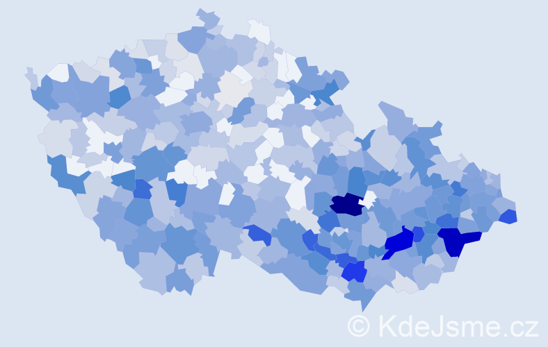 Jméno: 'Augustin', počet výskytů 1033 v celé ČR