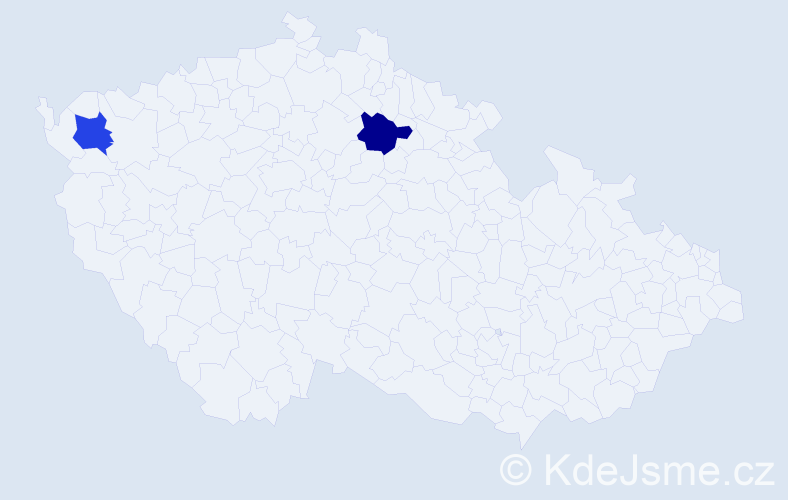 Jméno: 'Tonka', počet výskytů 2 v celé ČR