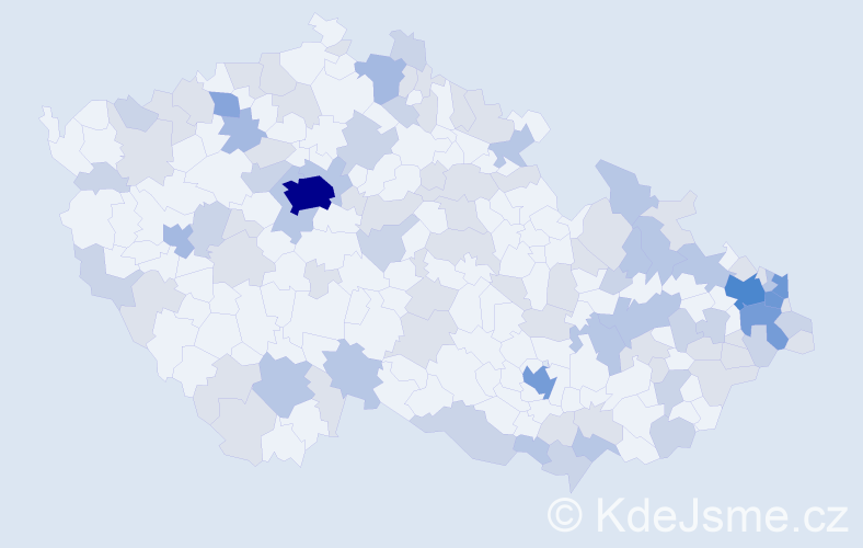 Jméno: 'Antónia', počet výskytů 216 v celé ČR
