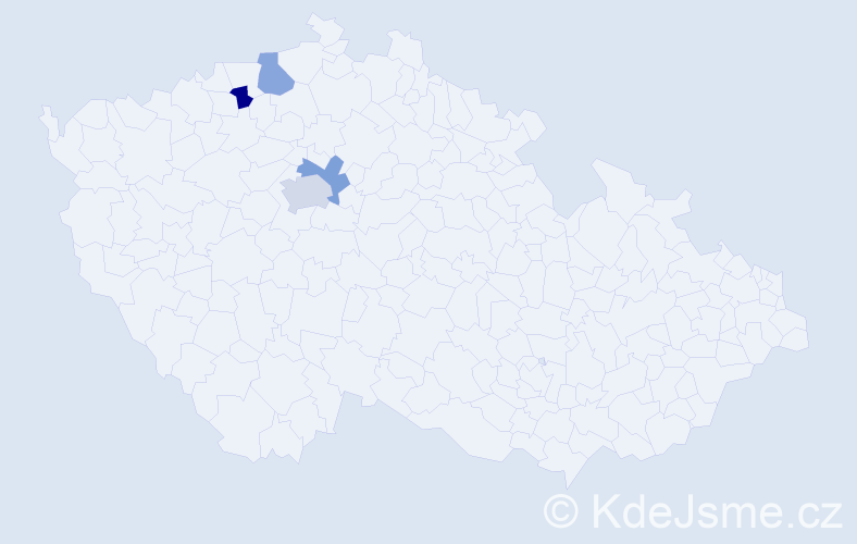 Jméno: 'Rajna', počet výskytů 5 v celé ČR