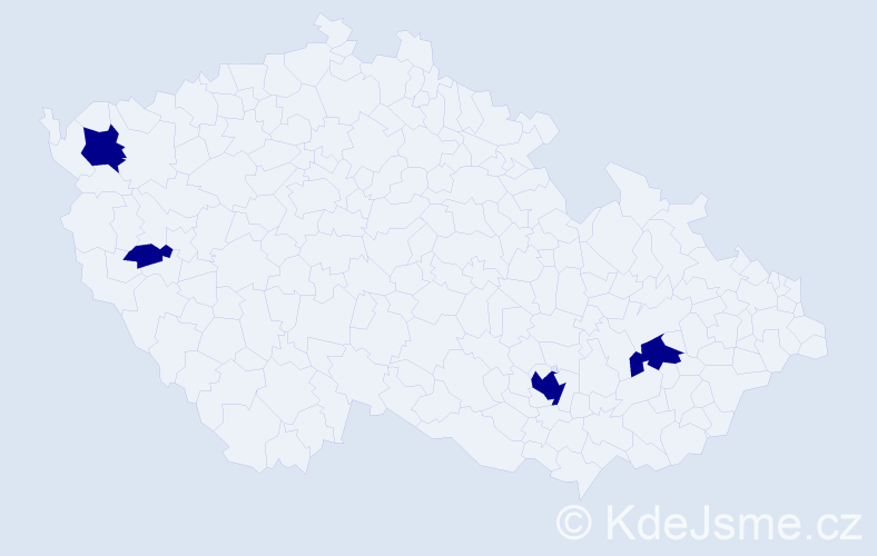 Jméno: 'Thi Huyen', počet výskytů 4 v celé ČR