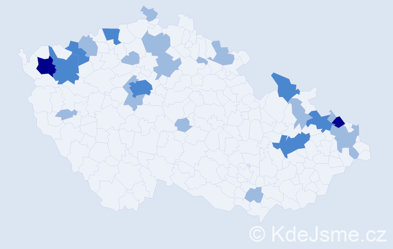 Jméno: 'Bernhard', počet výskytů 39 v celé ČR