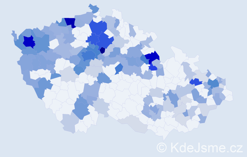 Jméno: 'Sergej', počet výskytů 400 v celé ČR