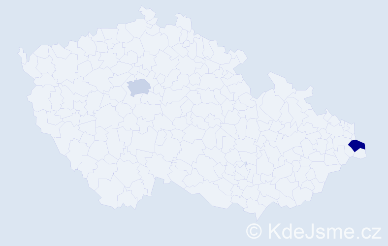 Jméno: 'Nefeli', počet výskytů 2 v celé ČR