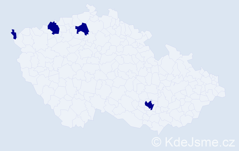 Jméno: 'Mišela', počet výskytů 4 v celé ČR