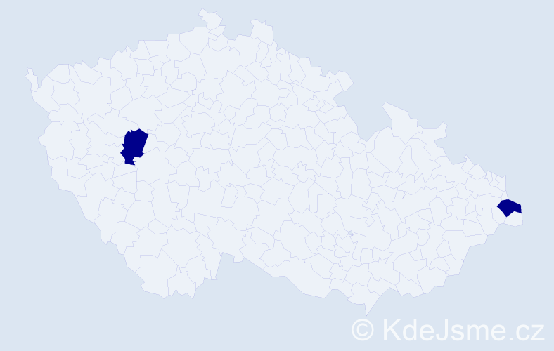 Jméno: 'Kacper', počet výskytů 2 v celé ČR