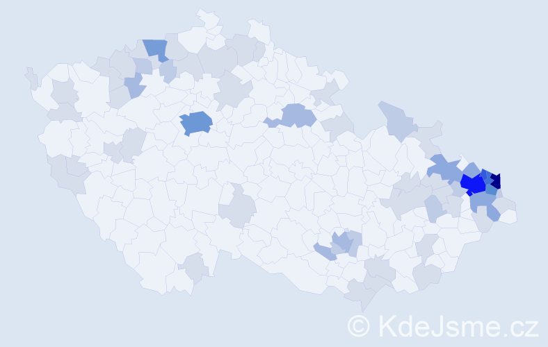 Jméno: 'Liduše', počet výskytů 153 v celé ČR