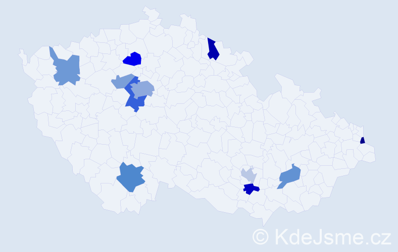 Jméno: 'Adnan', počet výskytů 17 v celé ČR