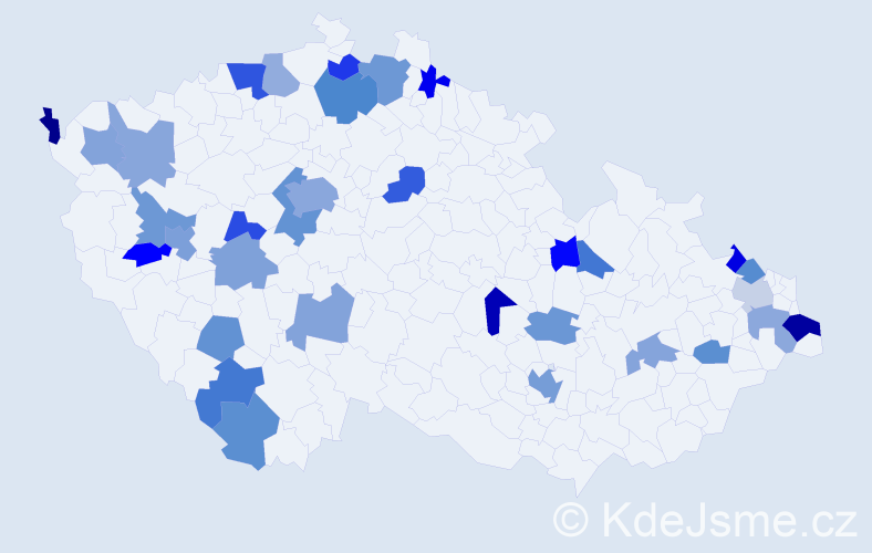 Jméno: 'Armin', počet výskytů 51 v celé ČR