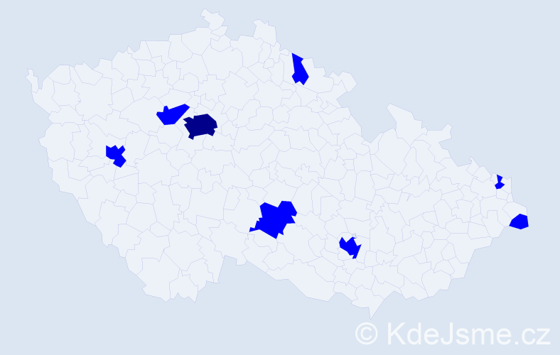 Jméno: 'Anna Magdaléna', počet výskytů 9 v celé ČR