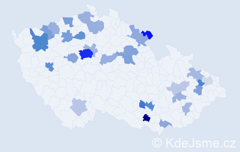 Jméno: 'Ahmad', počet výskytů 80 v celé ČR
