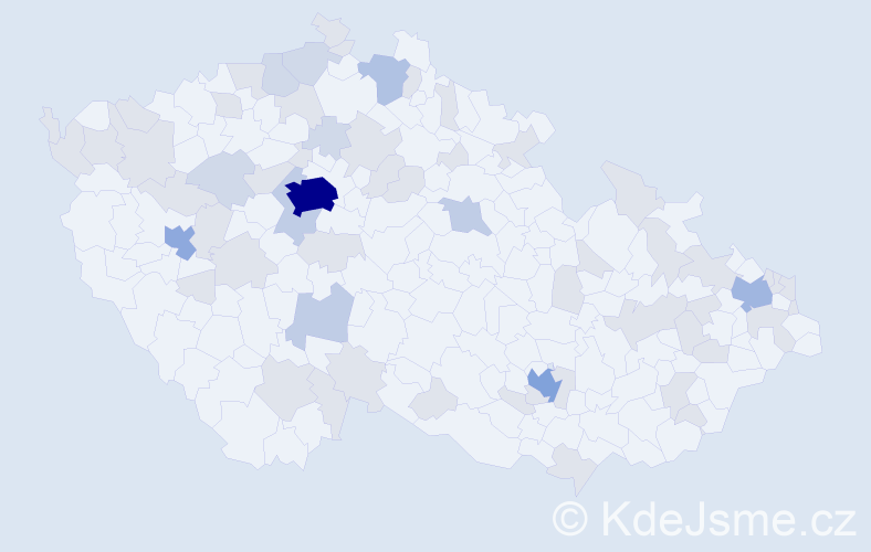Jméno: 'Evelyn', počet výskytů 118 v celé ČR
