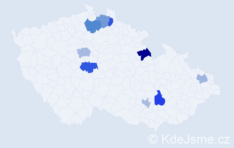 Jméno: 'Valja', počet výskytů 11 v celé ČR