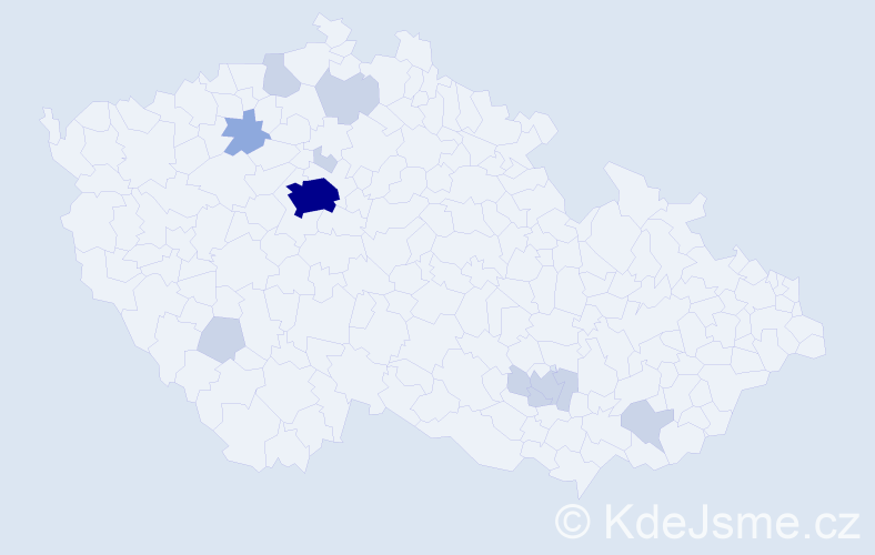 Jméno: 'Vuk', počet výskytů 23 v celé ČR