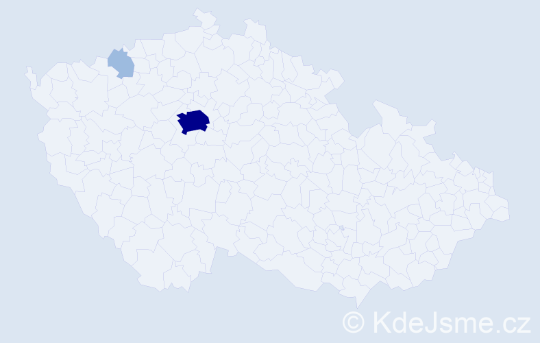 Jméno: 'Vida', počet výskytů 5 v celé ČR