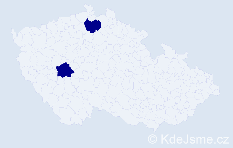 Jméno: 'Daniela Ema', počet výskytů 2 v celé ČR