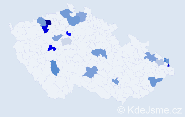 Jméno: 'Ashley', počet výskytů 25 v celé ČR