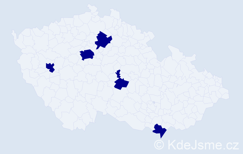 Jméno: 'Trong Tai', počet výskytů 5 v celé ČR