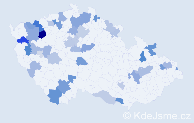 Jméno: 'Milka', počet výskytů 70 v celé ČR