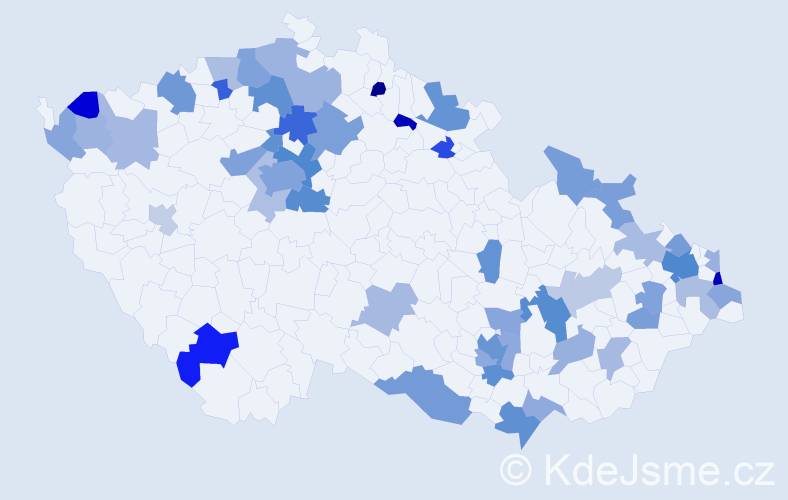 Jméno: 'Saskia', počet výskytů 91 v celé ČR