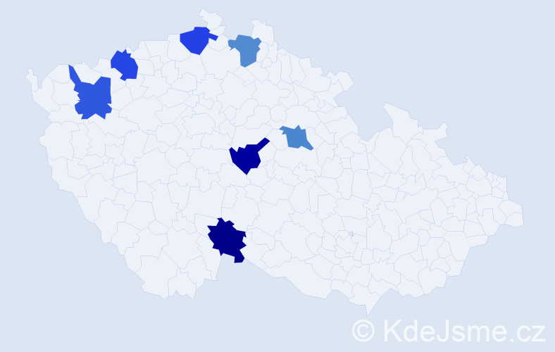 Jméno: 'Iwetta', počet výskytů 7 v celé ČR