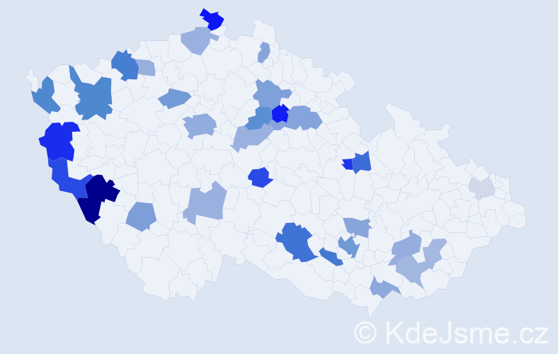 Jméno: 'Chau', počet výskytů 59 v celé ČR