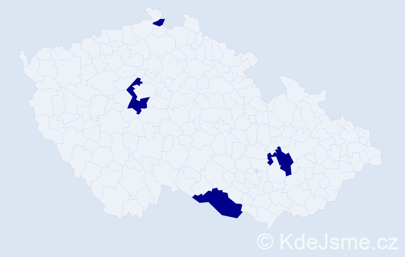 Jméno: 'Klára Maria', počet výskytů 4 v celé ČR