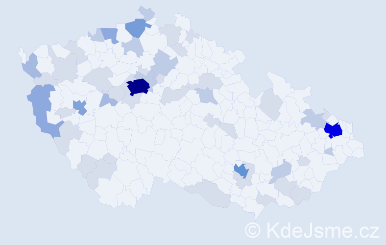 Jméno: 'Thi Thanh', počet výskytů 121 v celé ČR